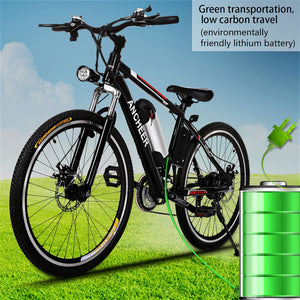 26 " 250W Electric Bike Aluminum EBike 21 Speed Mountain Bike