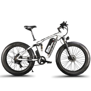 Cyrusher XF800 Electric Bicycle double Suspension 7 Speeds,Fat tire eBik