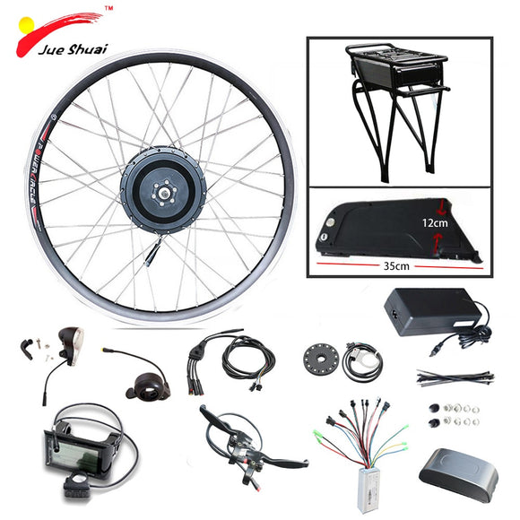 48V 10AH Electric Bike Kit With Rear Rack and Kettle Battery 500W Geared Motor for 26