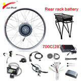 48V 10AH Electric Bike Kit With Rear Rack and Kettle Battery 500W Geared Motor for 26" 27.5" 28"  ebike Kit