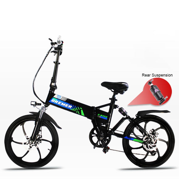 20inch electric bicycle 48V500W fold frame hidden lithium battery ebike Front and rear double suspension assist bicycle