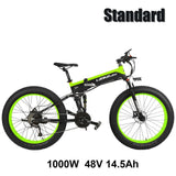 T750Plus New 27 Speed Ebike Fat Bike,1000W 48V 14.5Ah Strong Powe