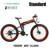 T750Plus New 27 Speed Ebike Fat Bike,1000W 48V 14.5Ah Strong Powe