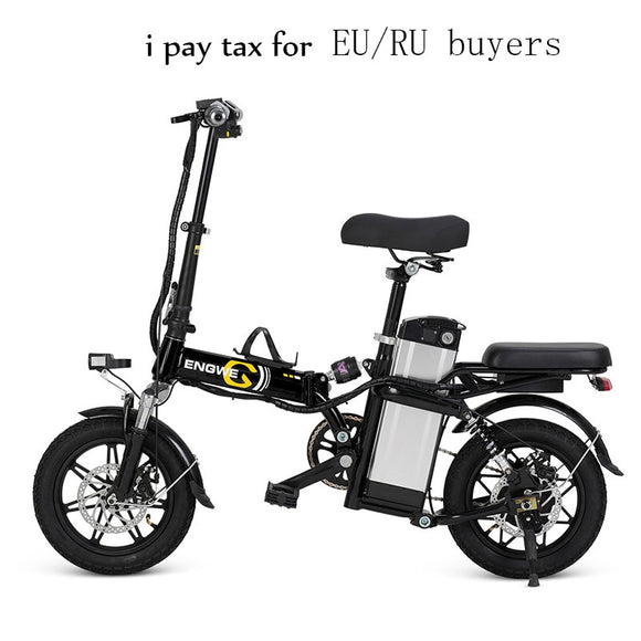 14inch Aluminum Folding Electric Bike 48V25A Lithium Battery 400W Powerful Motor