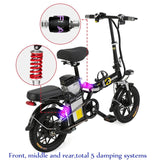 MINI bike Folding Electric Bike 48V12A/25A/30A  Lithium Battery 14inch 400W Powerful Motor