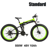 T750Plus Folding Electric Bike, 48V 10A/14.5A Li-ion Battery,1000W