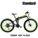 T750Plus Folding Electric Bike, 48V 10A/14.5A Li-ion Battery,1000W