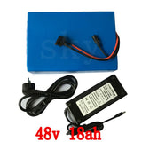 US EU no tax 48v 18ah 1000w lithium ion bicycle electric scooter battery for kit electric bike with 30A BMS and 2A Charger